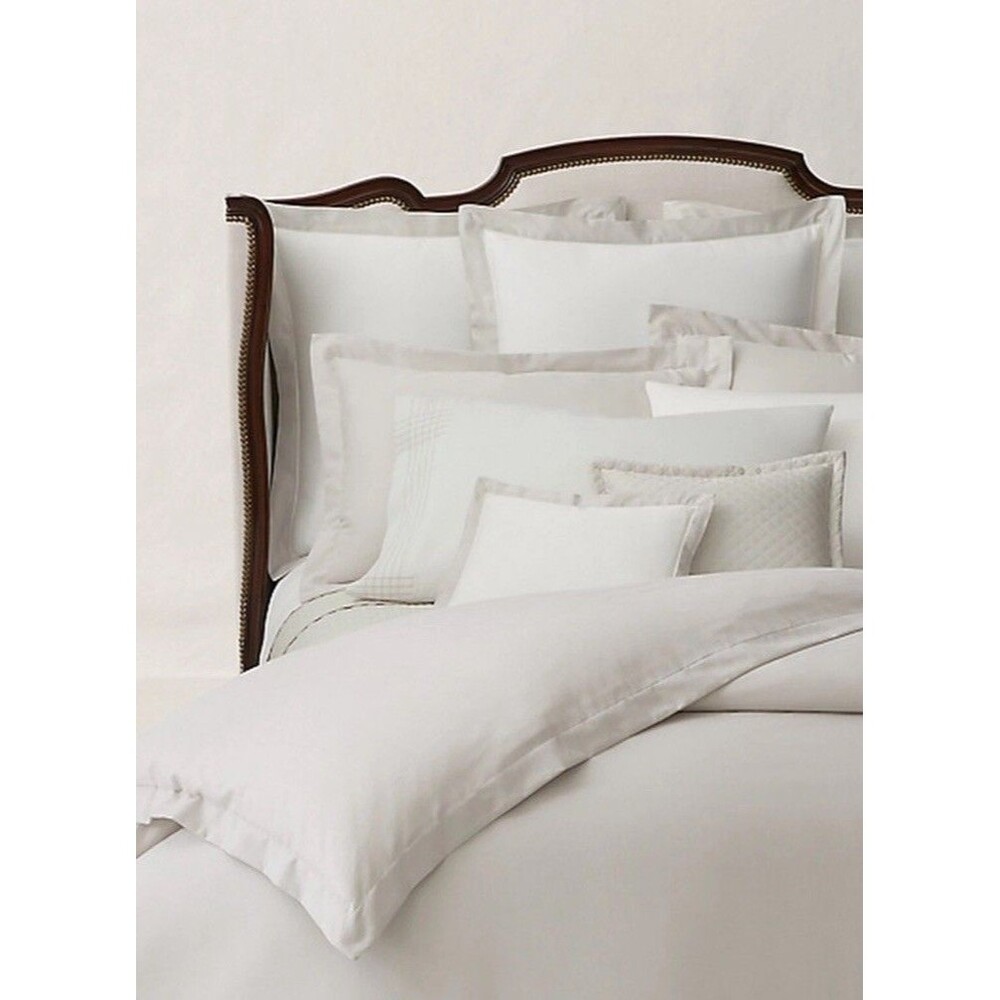 Ralph Lauren Lovan Jacquard Full/Queen Duvet Cover Parchment Organic Cotton